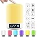 Produktbild Touch Control Bedside Lamp mit Wireless Bluetooth Speaker, Wake Up Light Alarm Clock Digital Table Lamp mit Night Lights Dimmable Color LED Lights, Support TF Card AUX-In