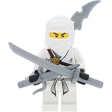 LEGO Ninjago Minifigur Zane aus Set 2507 Feuertempel incl. 3 GALAXYARMS Schwertern - Ninjago