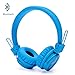 Price comparison product image Invech Bluetooth Kids Headphones with shareport, Wireless / Wired Noise Cancelling over-ear Headphones, Foldable Children Headset with Built-in Microphone for Calling (Blue)
