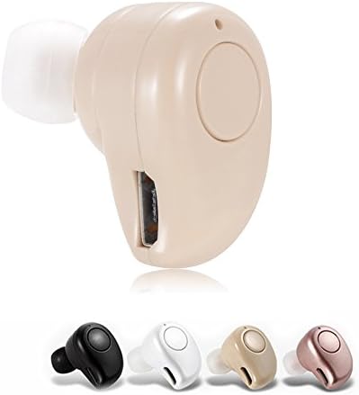 THANLY Mini Blutooth Headset Universal Wireless In-Ear Sports Headphones Handsfree Earphone Micro Earpiece for Samsung S7 S6 Edge Plus S5 S4 S3 Note 2 3 4 5 iPhone 7 6 6s Plus 5 5s 4 LG HTC (Beige)