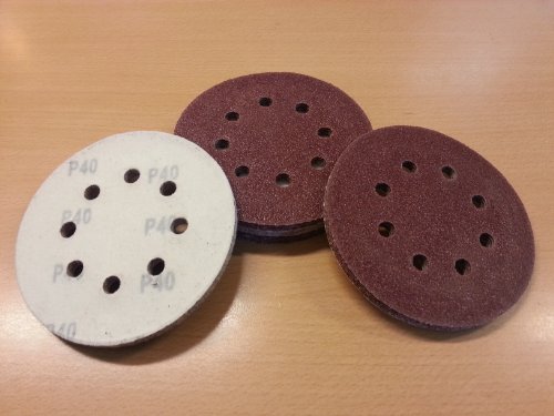 100 Stück SBS Klett-Schleifscheiben Ø 125 mm Körnung 40 für Exzenter-Schleifer 8 Loch