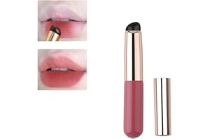 CTDWNT Silikon-Lippenpinsel mit Deckel, Silikon-Make-up-Pinsel, abgewinkelter Concealer, weicher Silikon-Lippenpinsel, tragbarer runder Kopf, Silikon-Make-up-Pinsel, Lippenpinsel