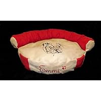 LunaChild Hunde Sofa Hundebett Lounge Hundelounge Englische Bulldogge 1 Name Snuggle Bag Größe S M oder L in 14 Farben erhältlich