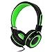 Produktbild GAOWJ Over Ear DJ-Kopfhörer mit Mikrofon und Lautstärkeregler, On-Ear-Stereo-Ohrpolster aus faltbarem, weichem Protein - für Kinder/Jugendliche/Erwachsene,Green