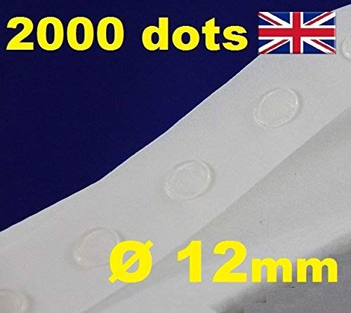 Glue Dots, 2000 pallini adesivi per lavori di artigianato, scrapbooking, lavori di carta, rimovibili, di 12 mm, di facile e bassa aderenza