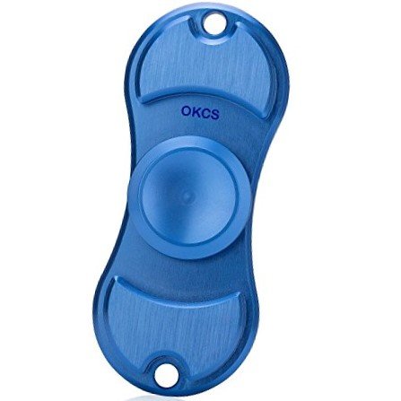 Preisvergleich Produktbild Stress-Reducer Duo Fidget Spinner aus Aluminum Stylisch - in Trendy Blau