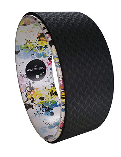 Rueda de yoga MyYogaWheels para estiramiento, equilibrio, flexibilidad, dolor de espalda y flexión de Pilates, relaja el tejido profundo, las caderas y los hombros 33 x 13 cm (13 pulg.)
