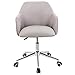Produktbild Mode Drehstühle Home Office Leinengewebe Stühle Sofa-Arbeitsstühle 8cm Höhenverstellbar und 360 ° Lenkrollen Stahlfuß Hellgrau