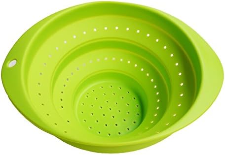 Food Grade Silicone Collapsible Folding Basin Tray Bowl Colanders Kitchen Strainer Space-Saving Kitchenware Food Fruit Vegetables Veggie Baskets Container Colander Strainer Drainer [1 Pc Random Color]