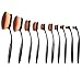 Fashion Base® New Professional 10pcs/set Large Size Tooth Brush Shape Oval Makeup Brush Toothbrush Set Professional Foundation Powder Brush Large Kits