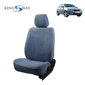 Kingsway Pure Cotton Towel Fabric Seat Covers for Hyundai Verna (Old Model) (Light Blue Color, Single Piece for Rear Seat)