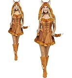 Jumpsuit Tier Fasching Halloween Kostüm Fuchs Mädchen Cosplay Damen Einheitsgröße -