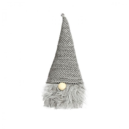 Türstopper WICHTEL Mütze 35 cm braun grau Weihnachten Gnom Türaufsteller Stopper, Farbe:Grau