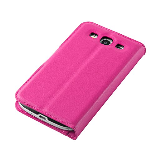 Cadorabo – Book Style Hülle für Samsung Galaxy S3 / S3 NEO (GT-I9300 / 9301) – Case Cover Schutzhülle Etui Tasche mit Standfunktion und Kartenfach in CHERRY-PINK - 7