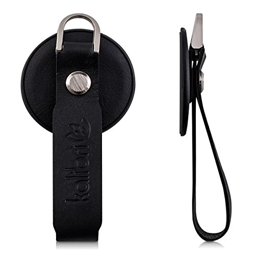 kalibri Supporto per Smartphone/Tablet in nero - confortevole vera pelle cellulare supporto - compatibile ad es. con iPhone 7 Plus, Samsung Galaxy S7 etc.