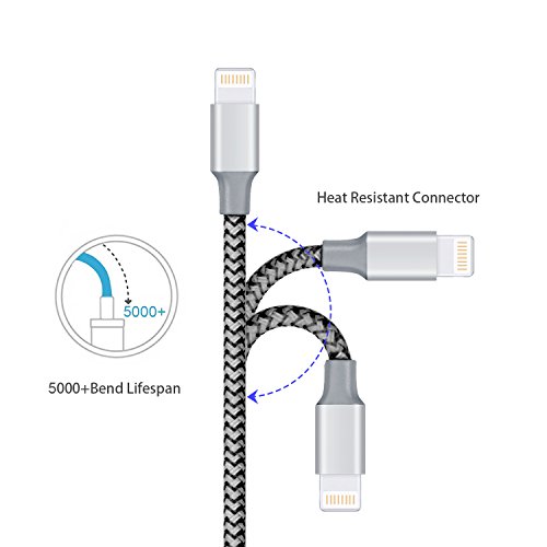 iPhone Charger GlobaLink iPhone Cable 2 Pack 2M [Reflective Cable] Lifetime Warranty Apple Charger Apple Lightning Cable for iPhone 6S Plus 6 Plus 7 Plus 5 5S 5C SE, iPad Pro Air, iPad Mini 2 3 4, iPod - Black