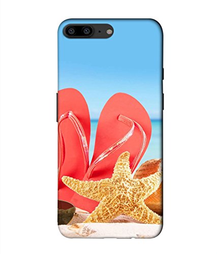 Printfidaa Oneplus 5 Covers and Cases Premium Printed Back Cover Red Slippers with Starfish Multi Color Printed Back Case