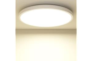 ‎ZEMTY Deckenlampe LED Deckenleuchte Flach Rund - Weiß 24W 4000K 1800LM IP44 Badlampe Deckenlampen Modern Panel Badezimmer Lampe Decke Küchenlampe für Bad Flur Schlafzimmer Balkon Treppe Keller Ø 22 CM