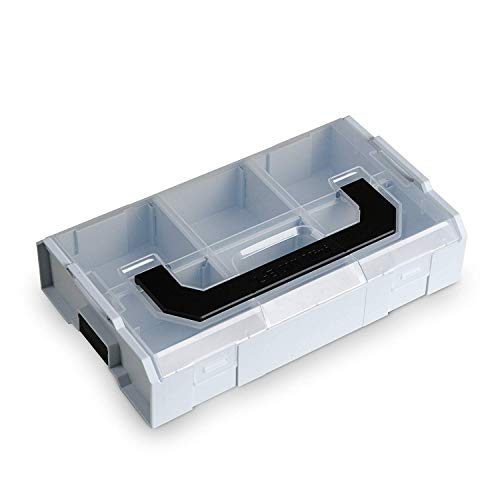 Bosch Sortimo L Boxx Mini | Juego de 6 en Rojo Transparente | Caja de Almacenaje Tornillos con Tapa | Tornillos Clasificación - gris