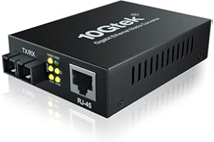 Ipolex convertidor de Medios Gigabit Ethernet, 1.25G Dual SC Puerto, Fibra SC a Cobre RJ45 Fibra óptica multimod convertidor de Medios para 10/100/1000Base-Tx a 1000Base-SX, hasta 550-m. 1-Pack.