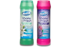 KAIV GOODS LTD Shake and Fresh Carpet Odour Eliminator Pack of 2 Duzzit - Freshen Your Home with Long-Lasting Scents! (Lily Blossom, Floral Garden)
