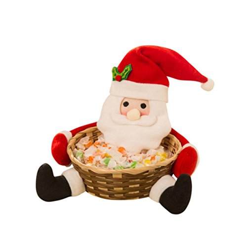 Saihui Christmas Candy Storage Basket Decoration Santa Claus Storage Basket Gift (A)