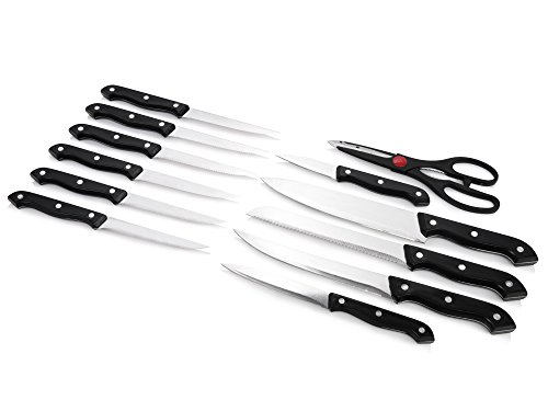 Bluespoon Messerblock ‚Basis‘ aus Holz mit 11 Messern und Schere | Perfektes Starterset für Singles und Studenten | Komplettausrüstung für alle täglich anfallenden Kochtätigkeiten - 2