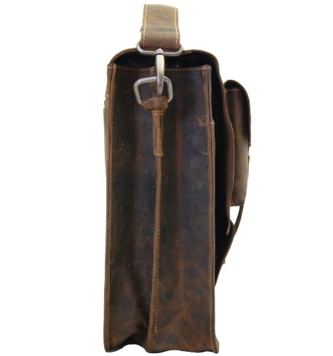 Aktentaschen – Laptoptasche SHATTERHAND aus braunem Western-Leder + Lederpflege FREIHERR von MALTZAHN - 7