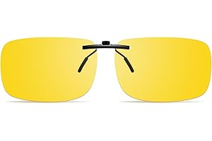 Goiteia Polarised Night Driving Glasses Clip on Anti Glare for Men Women,Effectively Minimize Glare from Oncoming Headlights,High Definition Vision