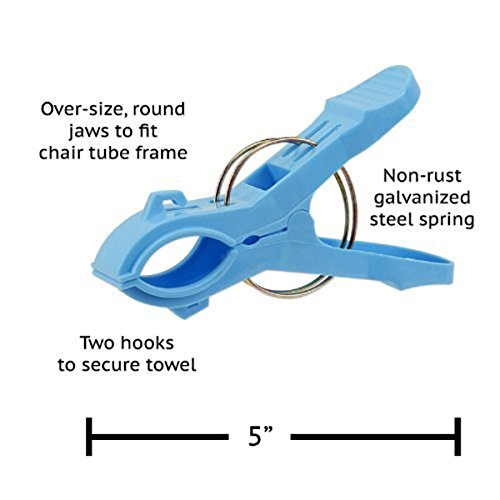 OUNONA 4 Stück Große Wäscheklammern Kunststoff Clips Quilt Clips für tägliche Wäsche,Strandtuch, Badetuch - 2