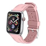 Apple Watch Armband, 12shage 44mm Soft Silikon Ersatz Armbänder für Apple Watch Series 4 (Rosa)