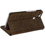 ROYALZ Schutzhülle für Huawei Nova Hülle Leder Book Case Tasche Cover Vintage Etui Schutztasche Lederhülle Standfunktion mit unsichtbaren Magnet, Farbe:Braun - 