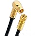 Produktbild 10m Satkabel Schwarz 125 dB Winkel 90° & Gerade F-Stecker Vergoldet Digital Koaxial Sat Kabel HD 3D 4K Class A