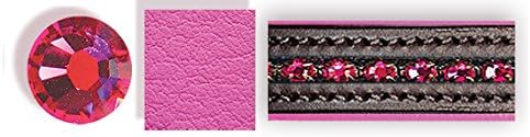 Pink Equine Crystal Browband - XFull 45cm - Brown Leather - Candy Pink/Fuschia