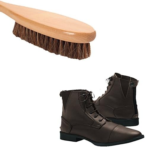 Horsehair Leather Cleaning Brush - Long Wood Handle horsehair Bristle Brush cleanups Shoes, leathers and upholstery