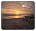 Produktbild Treibholz-Mausunterlage, goldene Farbsonnenaufgänge über einem entfernten Horizont Sandy Beach und Treibholz, Standardgrößen-Rechteck-rutschfestes Gummimousepad, Ringelblume und Taupe,Gummimatte 11,8