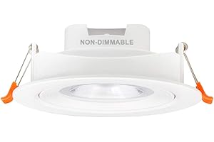 ENUOTEK Lampada Plafoniera Faretto a Spot LED da Soffitto da Incasso Orientabile Grande 12W 4 Pollici 3000K e 4000K e 5000K Apertura a Soffitto Diametro 120-130MM Angolo di Luce 40° Lot di 1