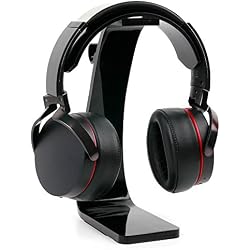 DURAGADGET Soporte para Auriculares Creative Sound Blaster X H7, EVO Wireless, EVO ZxR, EVO, Jam, Tactic3D Rage Wireless V2.0, WP-450 con recogecables. Color Negro
