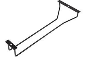 Dianoo Portabicchieri da vino nero, 30,5 cm, supporto per bicchieri da vino, sotto mensola, scaffale per calici sotto l'armadio, 1 fila