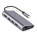 Produktbild MuSheng For C HUB Typ C Adapter, USB C Hub 8 in 1 Multi Port Adapter Typ C HUB für MacBook Pro USB C Hub auf HDMI Stecker (4K) Typ-C Pass Through Ethernet SD / Micro Kartenleser und 3 USB 3.0 Ports Konverter (Grau)