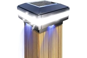 ‎GEYUEYA HOME GEYUEYA Home Solar Pfostenleuchten, Solar Pfostenkappen Licht für 4x4 5x5 6x6, Holzpfosten, Terrasse, Garten, Hof, Dekoration, wasserdicht