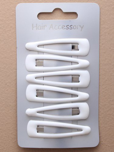Allsorts® Card of 6 White Hair Bendie Clips Grips Hair Clip