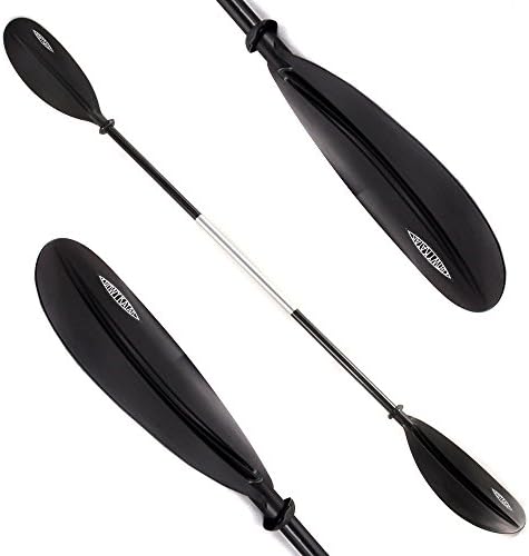 220cm Asymmetrical Lightweight Aluminium Floating Two Piece Black Kayak Canoe Boat Raft Paddle for Lake River Sea Watersport