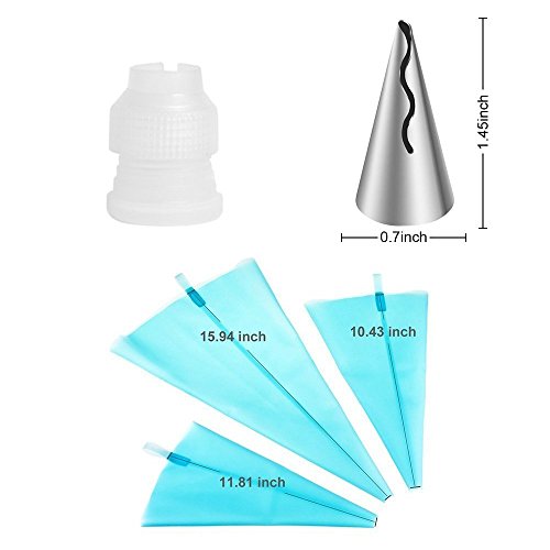 8 Russische Tulip Blume Spritzbeutel Düsen Barbie Prinzessin Rock Kleid Kuchen Dekoration Tipps DIY Teig Werkzeug & #-; 1 Silikon Spritzbeutel & #-; 1 Kupplung - 9