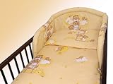 2 Piece/Pc BABY BEDDING SET COT BED QUILT/DUVET PILLOW CASE COVER 150x120 (Teddy Ladder Cream)