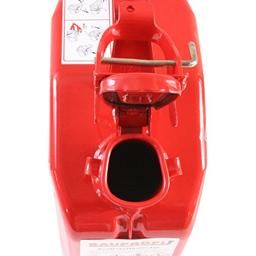 Stahlblechkanister rot 5 Liter + Auslaufrohr flexibel Benzinkanister Kanister - 5