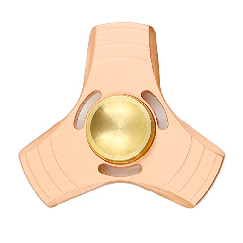 Ulable Finger Hand Spinner Toy, Tri Spinner Toy Made Of Pure Copper, Admixture Imported Ceramic Bearing, Relieves Stress, Anxiety, and Boredom, Great Gift