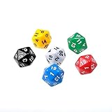 Gazechimp 6 Stück D20-Gaming-Würfel Zwanzig Seitigen...