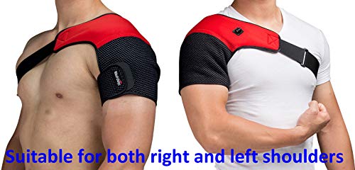 WELL-DAY Graphene Ferninfrarot Wärmetherapie Schulterbandage, elektrisches Heizpolster, Schmerzlinderung