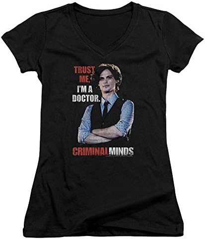 Criminal Minds - Womens Trust Me V-Neck T-Shirt, Small, Black